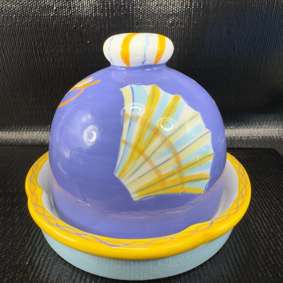 Boston Warehouse Trading Corp Round Butter Dish Onion Dome Container Ceramic - Picture 7 of 11